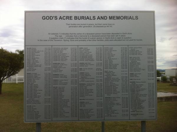 God's Acre cemetery, Archerfield, Brisbane  | 