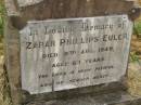
Zarah Phillips EULER,
died 9 Aug 1949 aged 83 years;
Goomeri cemetery, Kilkivan Shire
