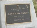 
Irene Mary GORDON,
born 17-01-1909,
died 07-06-2000;
Goomeri cemetery, Kilkivan Shire
