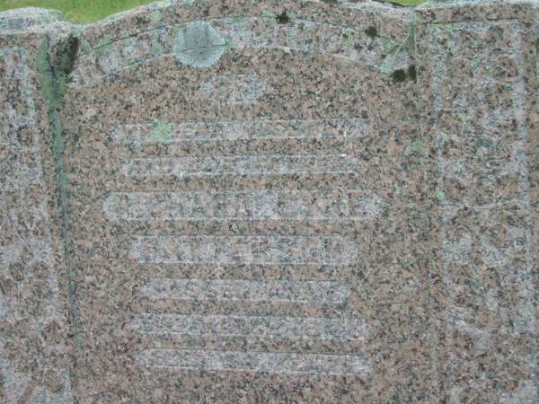 Richard Eyre PATTERSON,  | husband father,  | died 31 March 1943 aged 54 years;  | Goomeri cemetery, Kilkivan Shire  | 