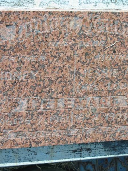 Sidney DELEMARE,  | father,  | 21-10-1896 - 26-7-1961;  | Jessie Agnes DELEMARE (nee LOBEGEIER),  | mother,  | 16-2-1903 - 6-8-1978;  | Goomeri cemetery, Kilkivan Shire  | 