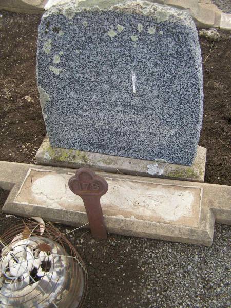 Mary SCOTNEY,  | died 6 July 1953 aged 67 years;  | James SCOTNEY,  | died 29 July 1956 aged 76 years;  | Greenmount cemetery, Cambooya Shire  | 