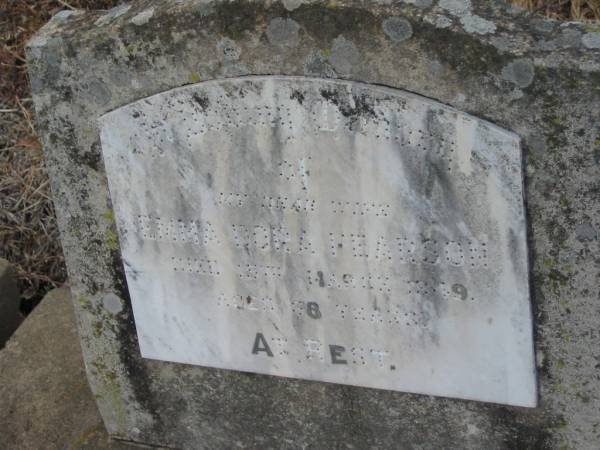 Emma Dora PEARSON,  | wife,  | died 15 March 1949 aged 68 years;  | Greenmount cemetery, Cambooya Shire  | 