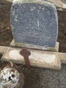 Mary SCOTNEY,
died 6 July 1953 aged 67 years;
James SCOTNEY,
died 29 July 1956 aged 76 years;
Greenmount cemetery, Cambooya Shire