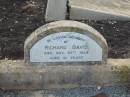 Richard DAVIS,
died 29 Nov 1924 aged 61 years;
Greenmount cemetery, Cambooya Shire