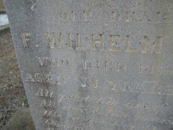 F. Wilhelm JANETZKI,  | father,  | died 11 Sept 1929 aged 37? years 11 months;  | Greenwood St Pauls Lutheran cemetery, Rosalie Shire  | 