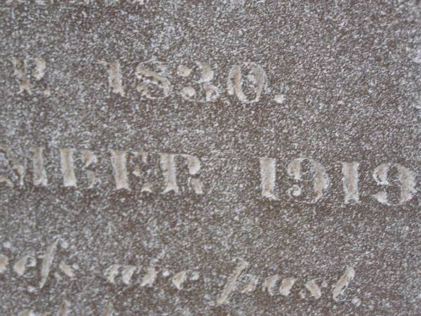 Christina Elizabeth EISEMANN,  | born 2 June 1830,  | died 24 Nov 1919;  | Greenwood St Pauls Lutheran cemetery, Rosalie Shire  | 