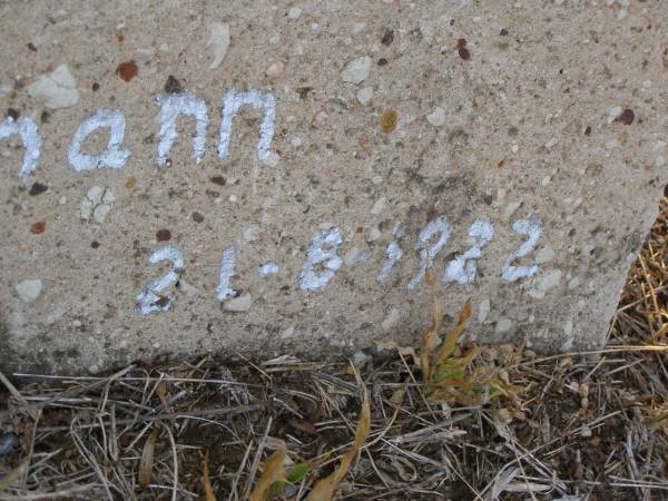 Johann ACHILLES,  | died 21-8-1922?;  | Maria ACHILLES,  | 1852 - 1-5-1932;  | Greenwood St Pauls Lutheran cemetery, Rosalie Shire  | 