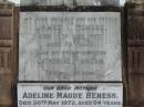 
James T HENESS
10 Oct 1937
78 yrs

grand-daughter
Catherine FINNIGAN

Adeline Maud HENESS
26 May 1972
94 yrs

St Matthews (Anglican) Grovely, Brisbane
