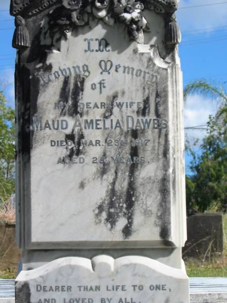 wife  | Maud Amelia DAWES  | 23 Mar 1917  | 25 yrs  |   | St Matthew's (Anglican) Grovely, Brisbane  | 