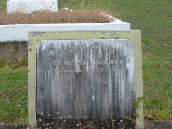 Frederick MOORE  | 9 Jun 23  | aged 53  |   | St Matthew's (Anglican) Grovely, Brisbane  | 