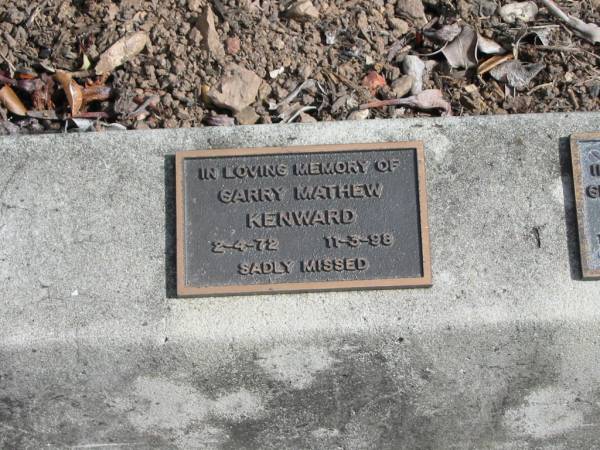 Garry Mathew KENWARD  | 2-4-72 to 11-3-98  |   | St Matthew's (Anglican) Grovely, Brisbane  | 