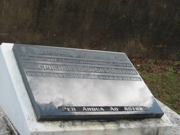 Macpherson Dawson WITHAM  | 28 Aug 1988  | aged 63  |   | St Matthew's (Anglican) Grovely, Brisbane  | 
