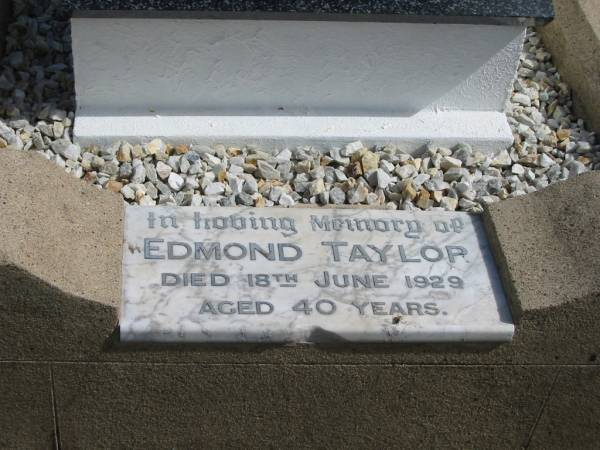 Edmond TAYLOR  | 18 Jun 1929  | 40 yrs  |   | St Matthew's (Anglican) Grovely, Brisbane  | 