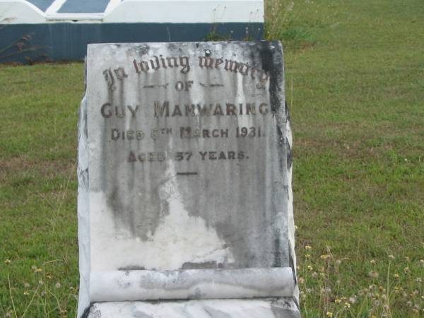 Guy MANWARING  | 6 Mar 1931  | aged 57  |   | St Matthew's (Anglican) Grovely, Brisbane  | 