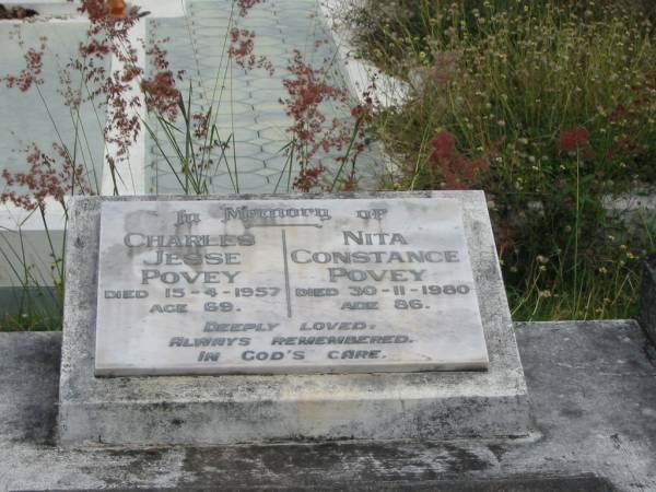 Charles Jesse POVEY  | 15-4-1957  | age 69  |   | Nita Constance POVEY  | 30-11-1980  | age 86  |   | St Matthew's (Anglican) Grovely, Brisbane  | 