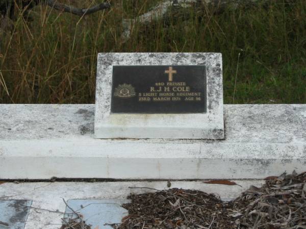 R J H COLE  | 23 Mar 1978  | age 86  |   | St Matthew's (Anglican) Grovely, Brisbane  | 