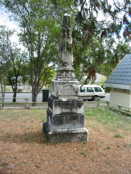 John McDOWALL  | 23 Feb 1873  | aged 63  |   | son  | John FOSTER  | 17 Feb 1868  | aged 10  |   | Dora Jane McDOWALL  | 18 Aug 1894  | aged 38  |   | Mary Ann McDOWALL  | 21 Aug 1894  | aged 44  |   | Elizabeth Ann McDOWALL  | 11 Aug 1890  |   | second son  | James William  | B: 5 Nov 1849  | D: 15 Jul 1890  |   | Ambrose McDOWALL  | B: 20 Mar 1853  | D: 16 Dec 1911  |   | St Matthew's (Anglican) Grovely, Brisbane  | 