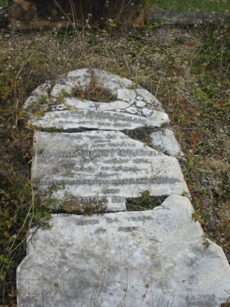 James BRADSHAW  | 16 Nov 1912  | 27 yrs  |   | father  | William Henry BRADSHAW  | 15 Mar 1901  | 41 yrs  |   | Emma BRADSHAW  | Dec ?? 23  | 64 yrs  |   | St Matthew's (Anglican) Grovely, Brisbane  | 
