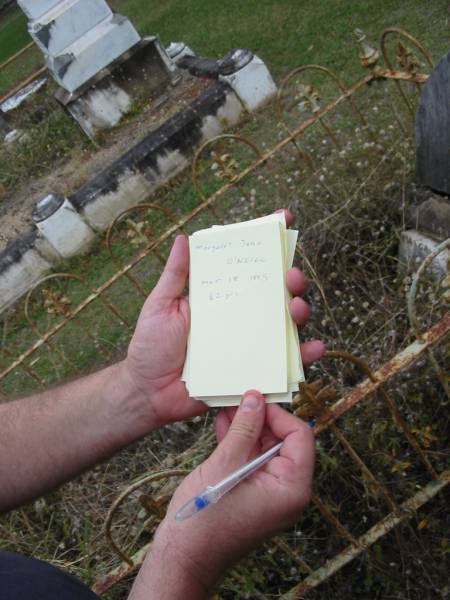 Margaret Jane O'NEILL  | 18 Mar 1885  | aged 62  |   | St Matthew's (Anglican) Grovely, Brisbane  | 