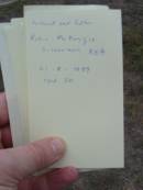 Robin McKenzie Bannerman REA
21 Aug 1989 aged 50
Haigslea Lawn Cemetery, Ipswich