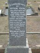 Ottilie GUTH
(wife of Wilhelm GUTH)
27 Apr 1919, aged 64
Wilhelm GUTH
7 Apr 1923, aged 82
Augusta KUBLER
4 Mar 1942, aged 79
Haigslea Lawn Cemetery, Ipswich