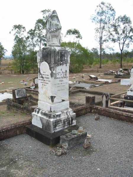 Norman Frederick KREIS  | 3 May 1922, aged 19  | Conrad KREIS  | 27 Jul 1950, aged 89  | Catherine KREIS  | 1 Aug 1959, aged 96  | Haigslea Lawn Cemetery, Ipswich  | 