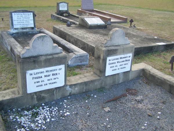 Freda May REED  | d: 26 Oct 1931, aged 29  | George William REED  | 26 Jul 1923, aged 18  | Harrisville Cemetery - Scenic Rim Regional Council  | 