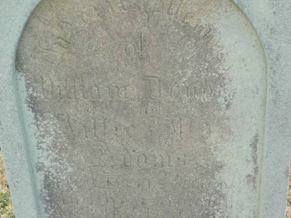 William Donald ADAMS  | d: 16 Feb 1895, aged 1 year 9 months  | Lillian Moy ADAMS  | d: 16 Feb 1895, aged 3 years, 3 months  | accidentally drowned  | Harrisville Cemetery - Scenic Rim Regional Council  | 