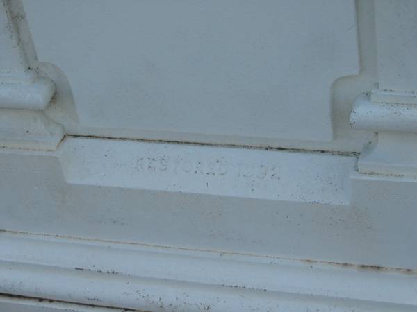 Robert Hendry BOYLE  | d: 13 Jul 1881, aged 85  |   | (wife) Janet Miller (BOYLE)  | d: 12 Jun 1884, aged 80  |   | Elizabeth May (BOYLE)  | daughter of Mungo and Sarah BOYLE  | d: 12 May 1886, aged 2  |   | (restored 1992)  |   | Harrisville Cemetery - Scenic Rim Regional Council  |   | 
