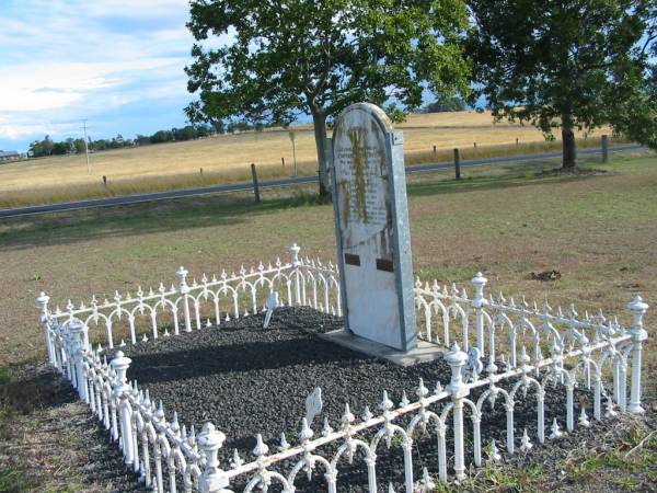 Winterbottom TAYLOR  | d: 17 Oct 1890, aged 51  | (wife) Sarah TAYLOR  | d: 24 Feb 1907, aged 67  |   | James TAYLOR  | b: 12 Aug 1877, d: 22 Oct 1945  |   | Winterbottom TAYLOR  | b: 8 Feb 1872, d: 22 Feb 1930  |   | Harrisville Cemetery - Scenic Rim Regional Council  |   | 