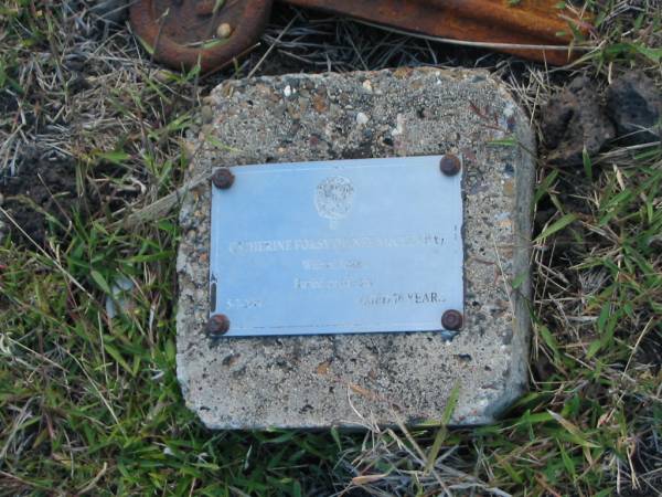 Catherine FORSYTH (nee McCLEARY)  | wife of James  | buried on this site 5 Jul 1914, aged 76  |   | Harrisville Cemetery - Scenic Rim Regional Council  | 