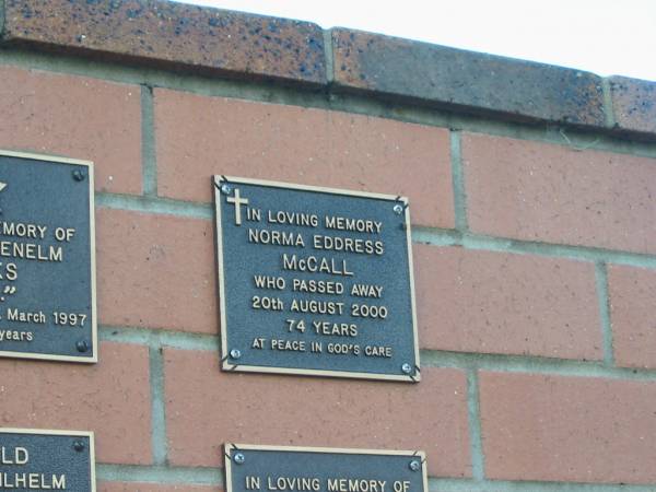 Norma Eddress McCALL  | d: 20 Aug 2000, aged 74  |   | Harrisville Cemetery - Scenic Rim Regional Council  | 