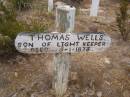
Thomas WELLS
son of light keeper
d: 5 Jan 1873

Harveys return Cemetery - Kangaroo Island

