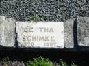Bertha SCHIMKE,
1888-1897;
St Pauls Lutheran Cemetery, Hatton Vale, Laidley Shire