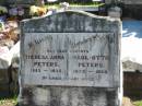 parents;
Theresa Anna PETERS, 1883 - 1935;
Paul Otto PETERS, 1875 - 1939;
St Pauls Lutheran Cemetery, Hatton Vale, Laidley Shire