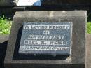 Noel K. WEIER, baby;
St Pauls Lutheran Cemetery, Hatton Vale, Laidley Shire