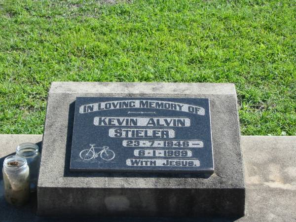 Kevin Alvin STIELER, 23-7-1946 - 6-1-1989;  | St Paul's Lutheran Cemetery, Hatton Vale, Laidley Shire  | 