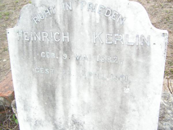 Heinrich KERLIN  | b: 9 May 1882, d: 23 Apr 1901  | Old Hatton Vale (Apostolic) Cemetery  |   | 
