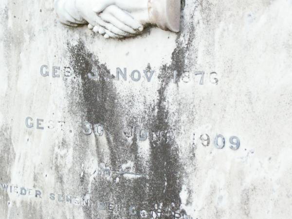 Otto BURCHMANN  | b: 5 Nov 1876  | d: 30 Jun 1909  | Old Hatton Vale (Apostolic) Cemetery  |   | 