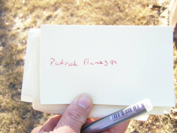 Patrick FLANAGAN,  | died 12 May 1893 aged 48 years;  | Francis, brother,  | died 16 Jan 1923 aged 85 years;  | Bridget, wife of Francis FLANAGAN,  | died 12 April 1927 aged 87 years;  | Neville John LORD, great-grandson,  | died 23 Dec 1922 aged 6 weeks;  | Helidon Catholic cemetery, Gatton Shire  | 