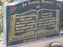 
Robert James BRASSINGTON,
husband father grandfather,
14-8-1918 - 3-8-1999;
Phyllis Rose BRASSINGTON,
wife mother grandmother,
25-9-1916 - 3-8-1998;
Helidon General cemetery, Gatton Shire
