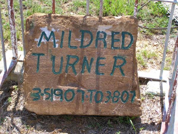 Mildred TURNER,  | 3-5-1907 - 3-8-07;  | Helidon General cemetery, Gatton Shire  |   | 