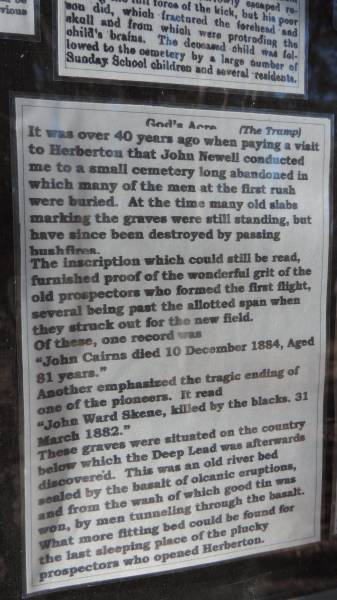   | Herberton Pioneer - Rose Lane Cemetery  |   |   |   | 