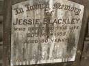 Jessie BLACKLEY,
died 28 May 1935 aged 80 years;
Matt,
baby;
Howard cemetery, City of Hervey Bay