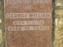 George William DART,
died 7-11-52 aged 76 years;
Selina DART,
died 1 March 1968 aged 89 years;
Howard cemetery, City of Hervey Bay