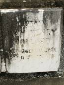 Agnes Gray Jamieson POLLARD,
died 2 Sept 1941 aged 58 years;
Captain John Henry POLLARD,
died 24 Dec 1942 aged 61 years;
Howard cemetery, City of Hervey Bay