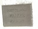 John Thomas WALKER,
1861 - 1936;
Elizabeth Grace WALKER,
1865 - 1951;
Howard cemetery, City of Hervey Bay