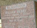William Henry BILSBOROUGH,
husband father,
born 12 ??? 1894.
died 25? Sept 1977 aged 82 years;
Neville Ronald,
son,
born 18?? April 1926??,
died 8? Oct? 1983 aged 56 years?;
Howard cemetery, City of Hervey Bay