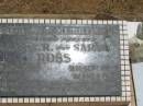 parents;
Oscar C.R. ROSS,
died 17 Jan 1952 aged 71 years;
Sarah ROSS,
died 9 Sept 1979 aged 92 years 8 months;
Howard cemetery, City of Hervey Bay